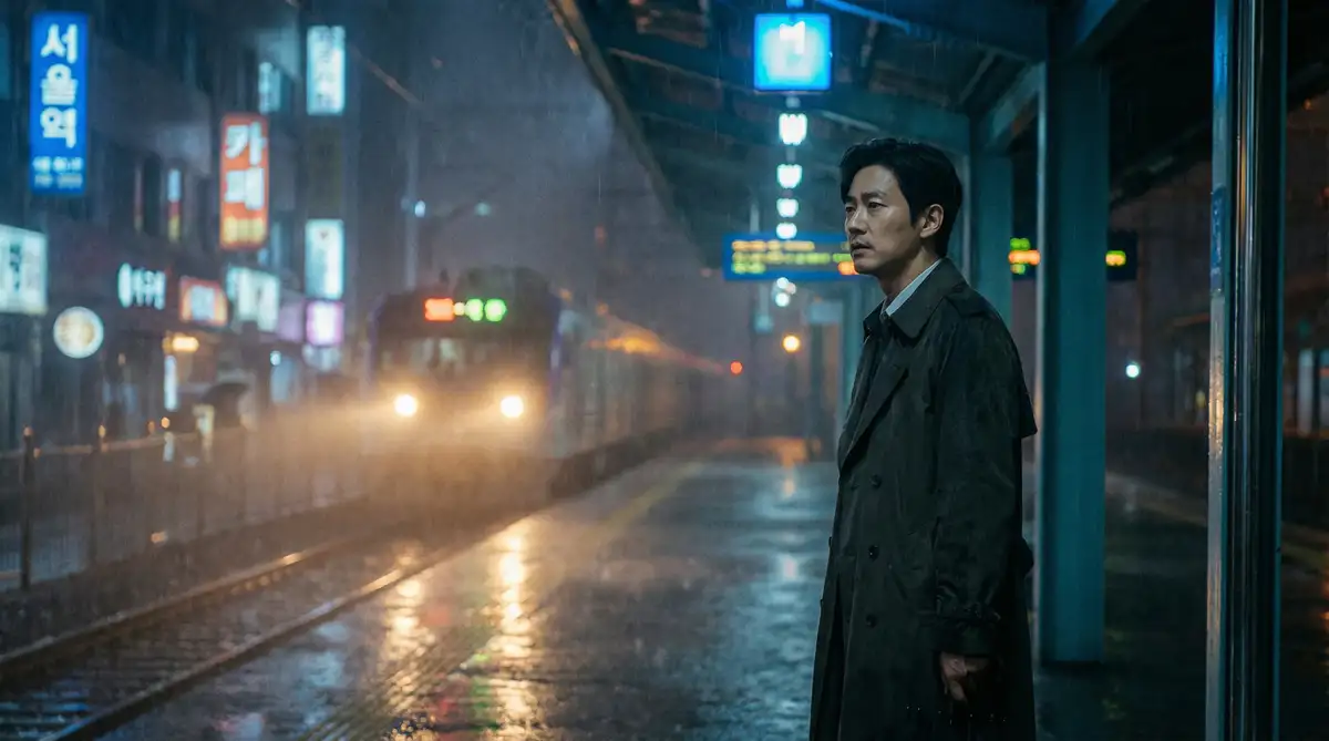 韩国伦理电影经典场景 - 雨夜车站，寸止大赛 馆藏影像